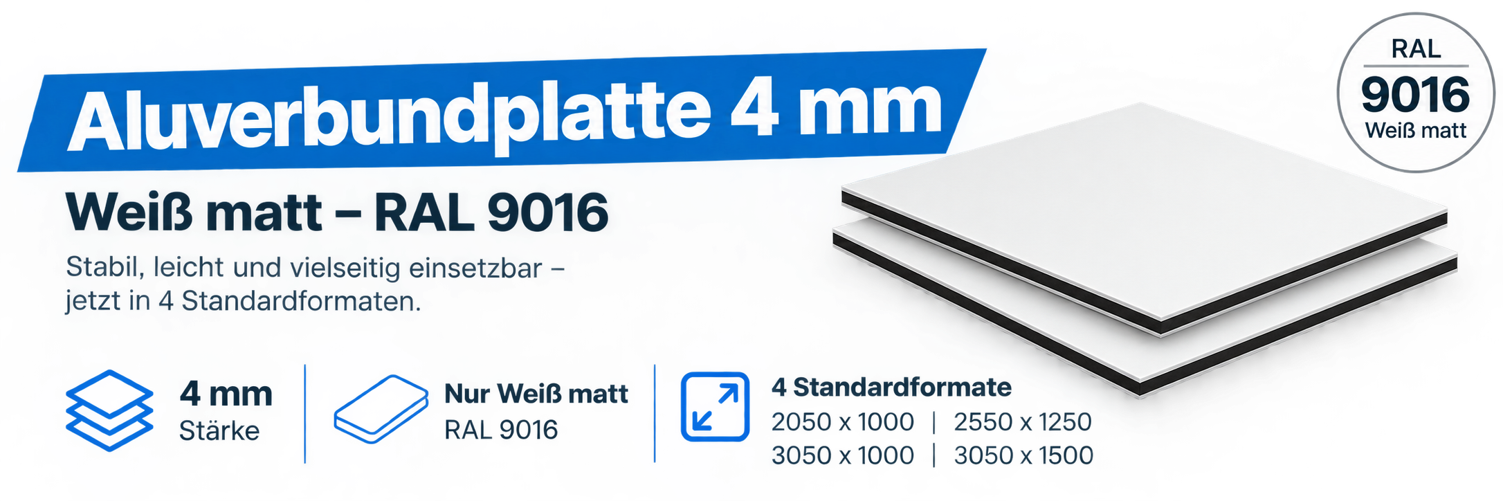 In unserer Kategorie für 4mm weiße Aluverbundplatten bieten wir sowohl Profis als auch Heimwerkern erstklassige, robuste Produkte zu dauerhaft fairen Preisen.