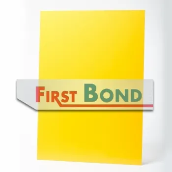 Aluverbundplatten Beige, Rückseite in Gelb von FirstBond.de
